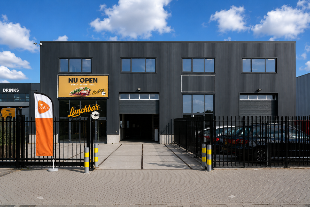 Entree van WijVerzenden, PostNL Business Point aan Rijder 1B-10 in Zaandam